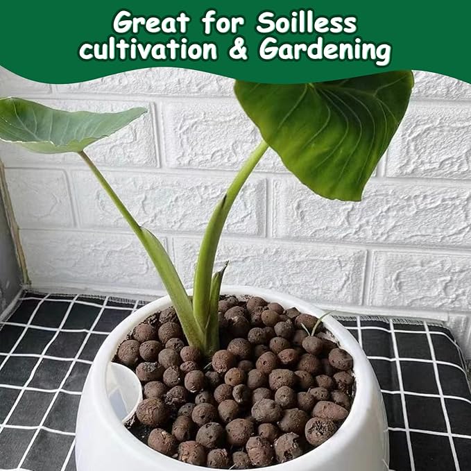 2LB LECA Clay Pebbles for Plants, Organic Expanded Clay Pebbles 4mm-16mm Hydroponics Supplies Aquaponics Orchid for Indoor Outdoor Garden Plants