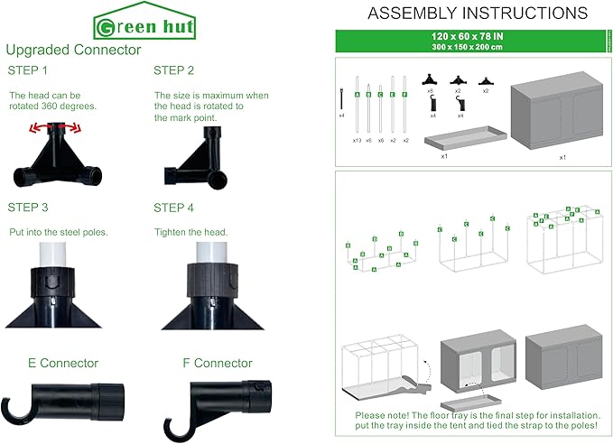10x5 Grow Tent, 120"x60"x78" 600D Mylar Hydroponic Growing Tents for Plants Inside Reflective Grow Tent Growing Room Hydroponic System