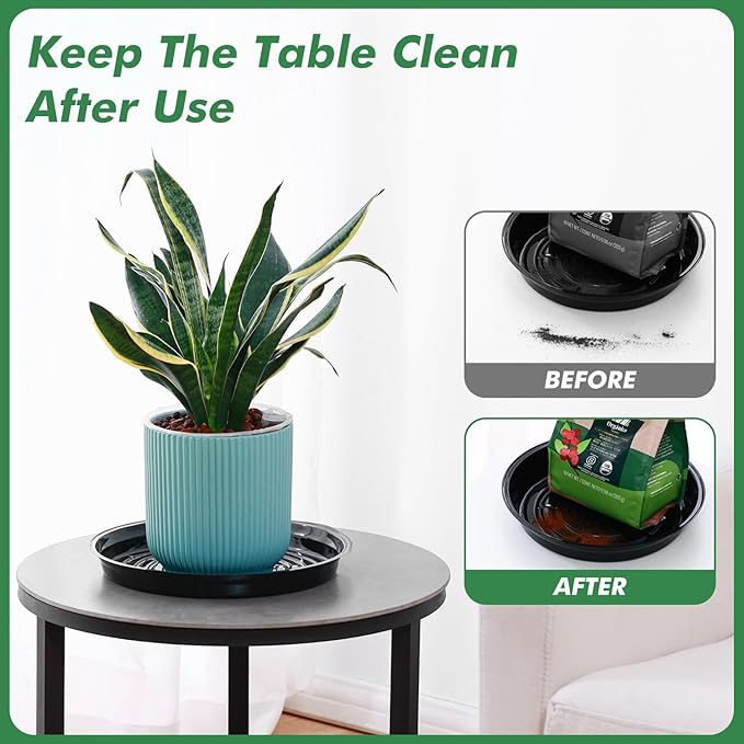 20 Pack 12 Inch Plant Saucer, Black Plant Saucers for Indoors Outdoors, Large Plastic Plant Saucer for Plant Pots Plant Water Catcher Tray, Flower Pot Saucers Bulk Plant Drip Trays for Potted Plants