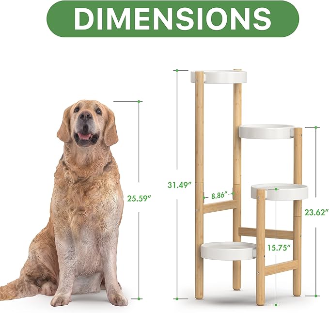 Wisuce Bamboo Plant Stands Indoor, 4 Tier Tall Corner Plant Stand Holder & Plant Display Rack for Outdoor Garden Indoor Home (4 Tier -2)