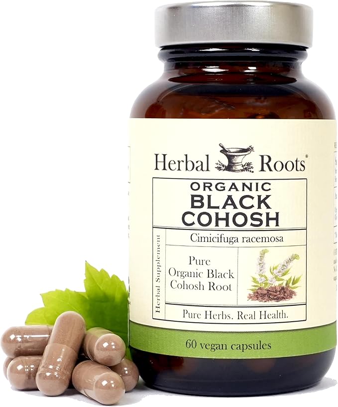 Herbal Roots Organic Black Cohosh Root 600mg | 60 Capsules,