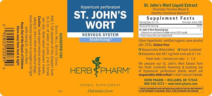 Herb Pharm St. John's Wort Liquid 4 Ounce