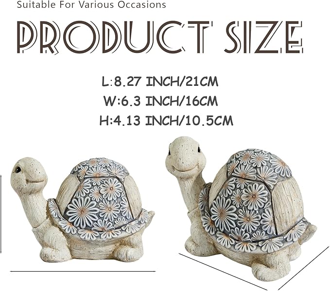 Artpual Turtle Outdoor Statues for Garden Lawn Decor Outside Statue for Patio Yard Porch Balcony Home House Ornament, Great Gifts for Family and Friends
