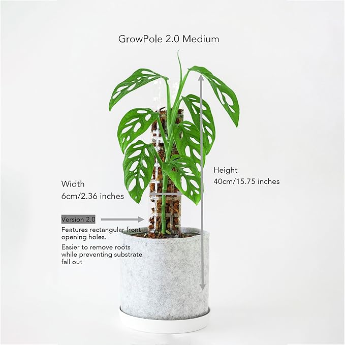 Plastic Moss Poles for Climbing Plants V2 Medium 5 Pcs Stackable Moss Pole Monstera Plant Support-Plant Climbing Pole, DIY Moss Pole for Plants Indoor, Plant Sticks Support by THICCLY