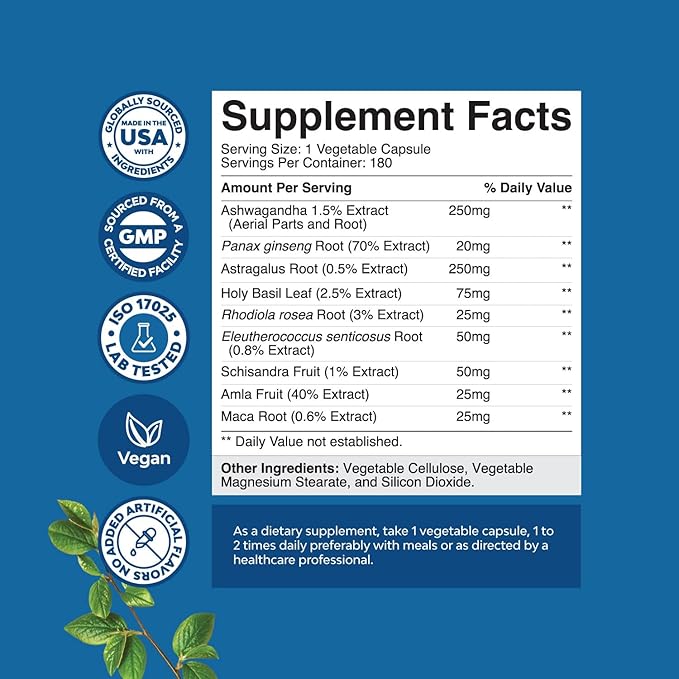 Herbal Adaptogen Mood Support Supplement -180ct