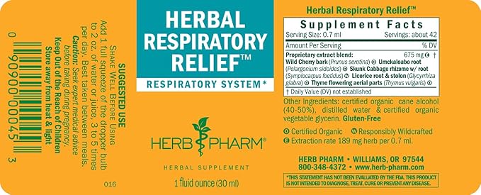 Herb Pharm Herbal Respiratory Relief Liquid 1 Fl 1)