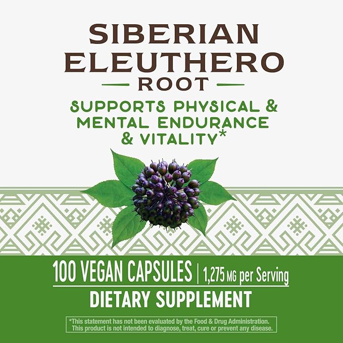 Nature's Way Premium Herbal Siberian Eleuthero 1,125mg per 100 Capsules
