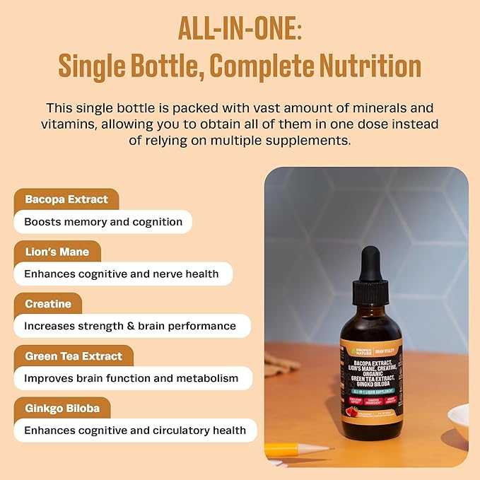 Creatine & Bacopa Liquid Drops 60mL)