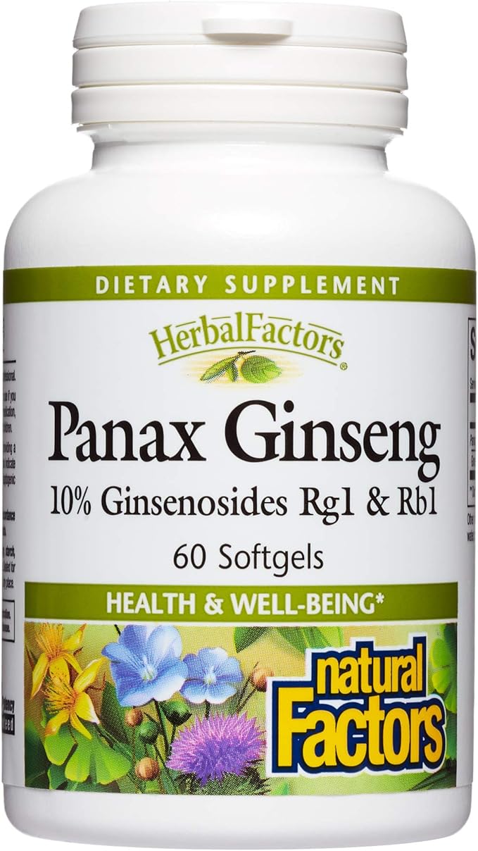 HerbalFactors by Natural Factors, Panax Ginseng, 60 softgels (60 servings)