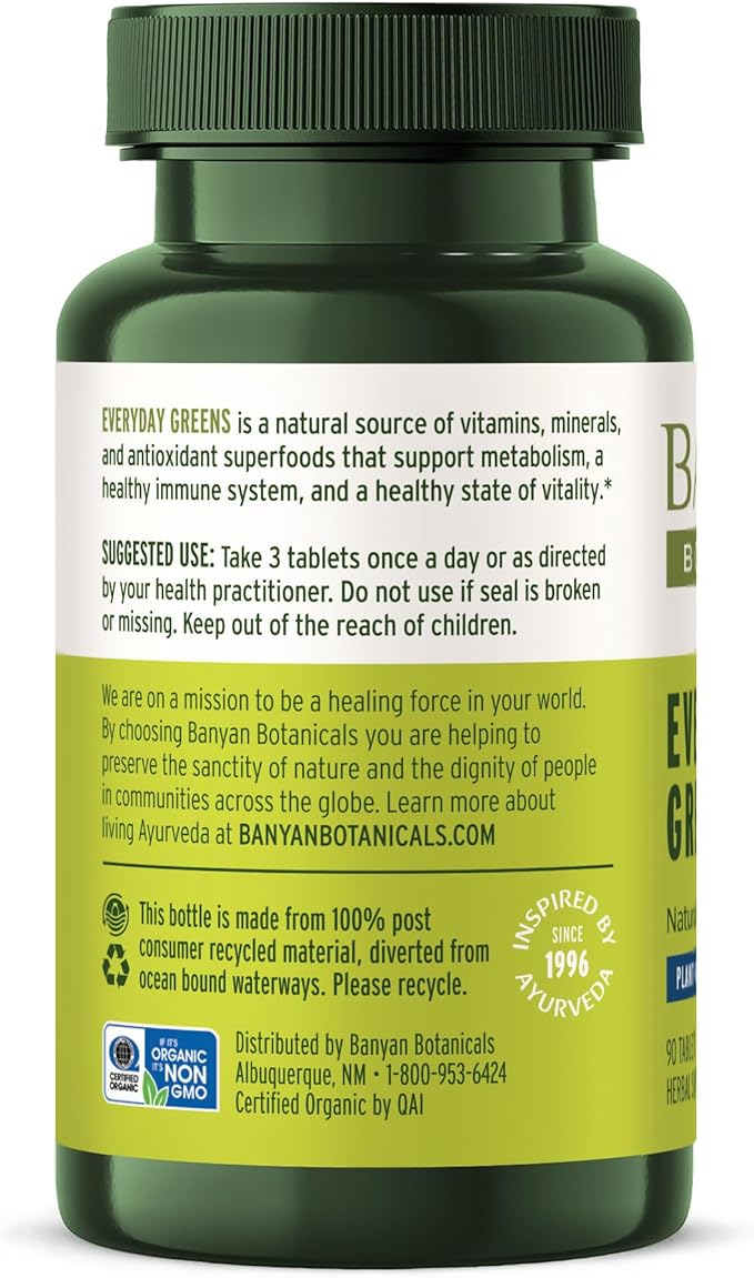 Banyan Botanicals Everyday Greens – Organic 90 Tablets