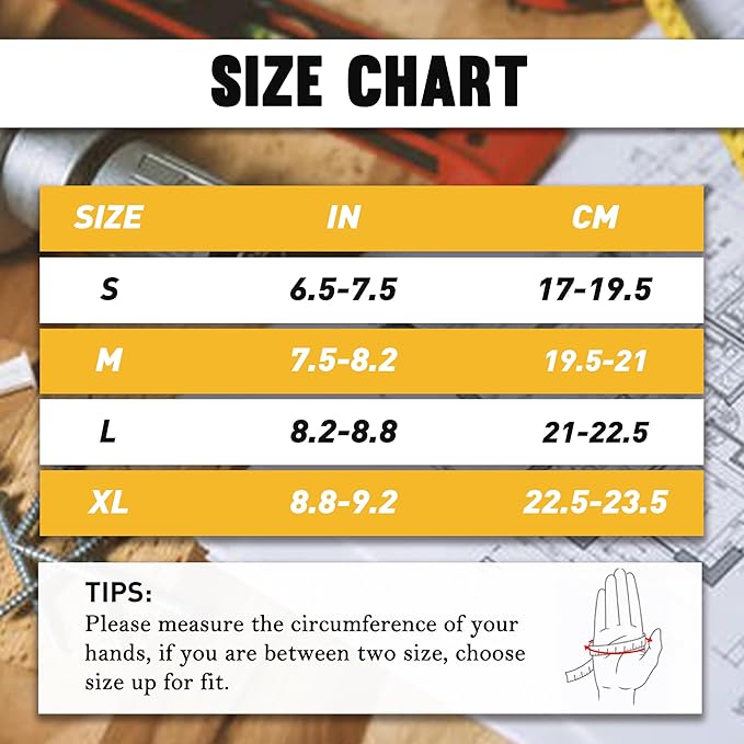 HANDLANDY Men Leather Gardening Gloves, Utility Work Gloves for Mechanics, Construction, Driver, Dexterity Breathable Design
