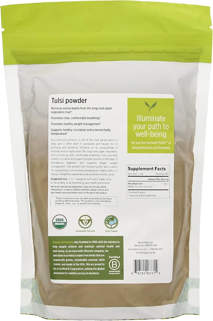 Banyan Botanicals Tulsi Powder, 1 Pound