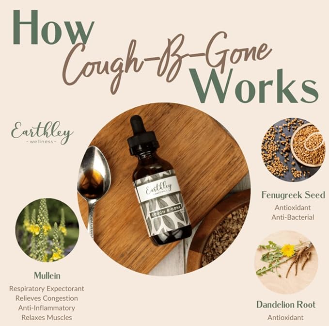 Earthley Wellness, Cough-B-Gone, Natural Herbal Formula, (2oz, Kids)