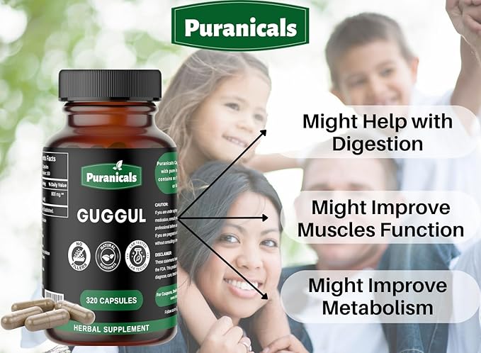 Guggul Premium 320 Capsules Non GMO 800 mg 100% Pure