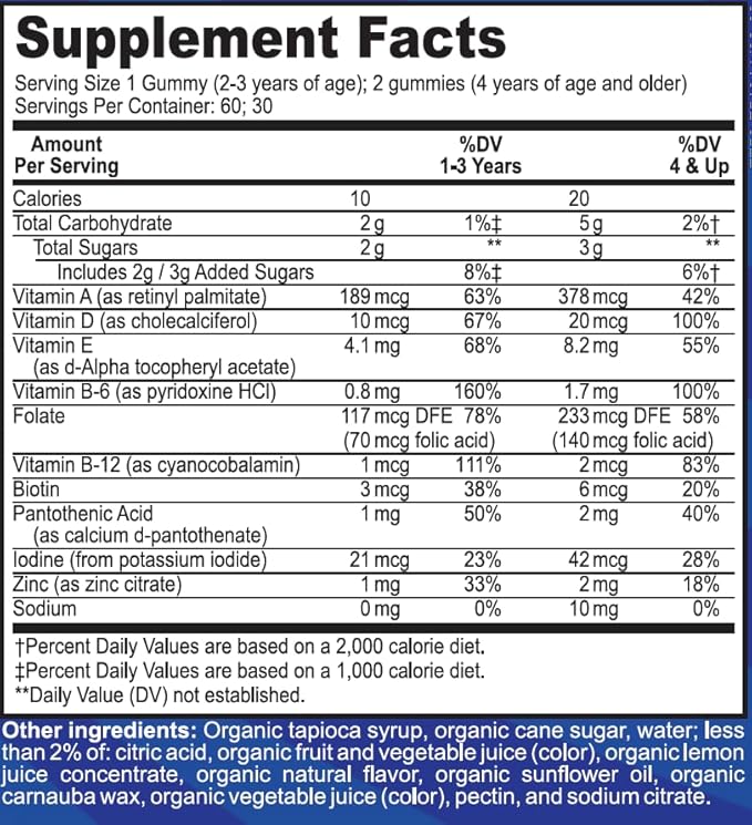 USDA Organic Kids Multivitamin Gummies by 60 Kids