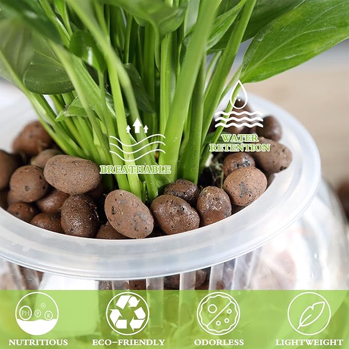 Halatool 14 LB Organic Clay Pebbles 4mm-16mm Leca for Plants 100% Natural Hydroton Clay Pebbles for Hydroponic Growing Gardening Orchids Drainage Decoration Aquaponics