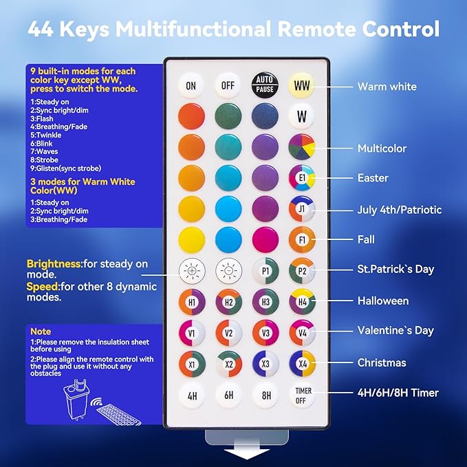 LitHome 164ft 500 Led Color Changing Christmas String Lights 35 Colors RGB Christmas Lights with Remote Timer,Dimmable Led String Light Outdoor Plug in,Xmas Tree Light for Indoor Party Halloween Decor