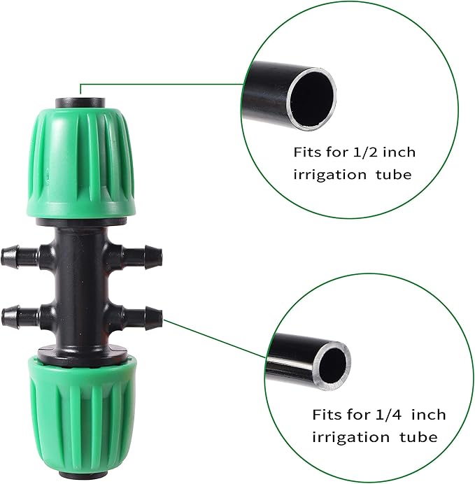 1/2” PVC Garden Irrigation Tubing Hose 52FT(16M),(OD:16mm,ID:12mm) with Lock Connector for Drip Irrigation System