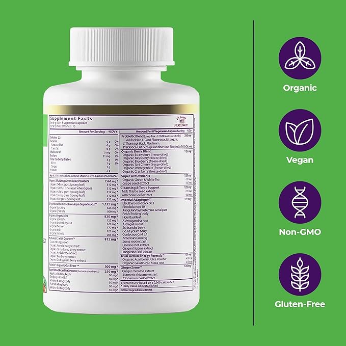 Paradise ORAC Energy Greens Powder Extract, 120 Capsules