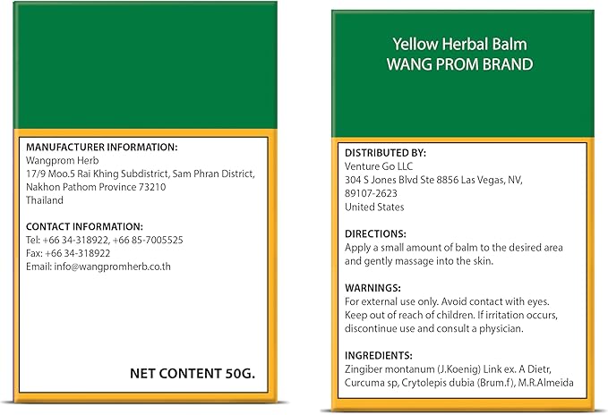 Herbal Balm-Pain Relief Balm for Muscles, 50g (Pack 3) (Yellow)