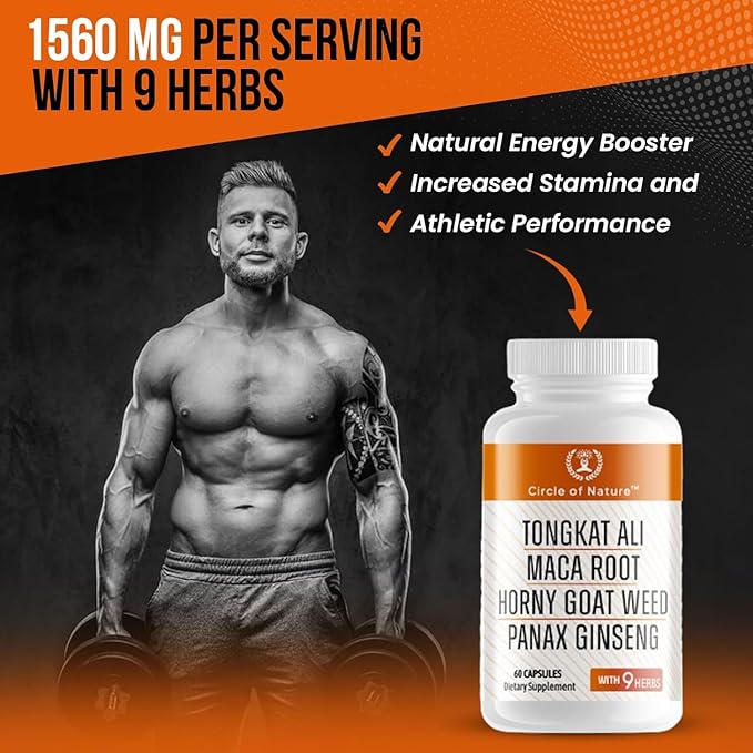 Men's Supplement with Horny Goat Weed, 9 Herbs, 60 Capsules