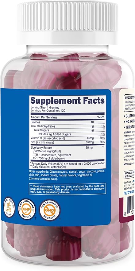 Nutricost Kids Elderberry Gummies (50mg) 120 Gummies