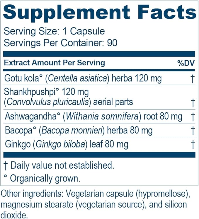 Ayush Herbs BacopaPlus, Ayurvedic Supplement 90 Vegetarian