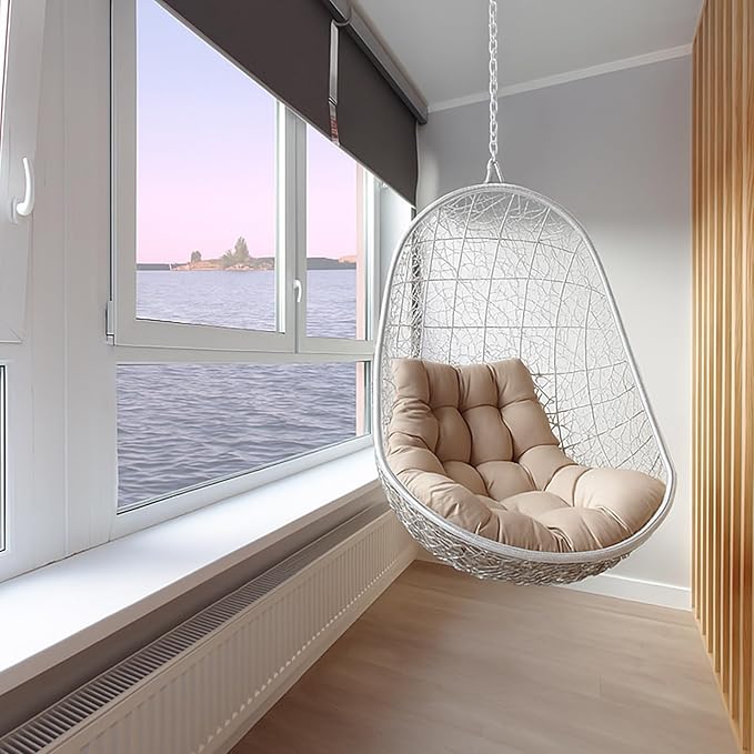 JACNITAD Hammock Chair Hanging Hardware Kit with Chain and Spring, Heavy Duty Porch Swing Hanger, 360 Swivel Ceiling Hooks for Punching Bag,Gym (Silvery)