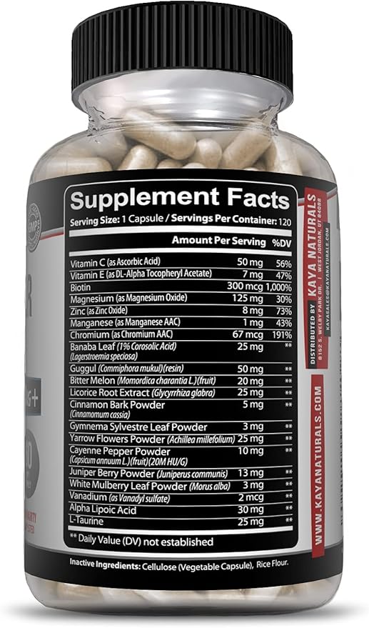 Kaya Naturals Healthy Gluco with Bittermelon Supplement 20 Herbs (120 Count)