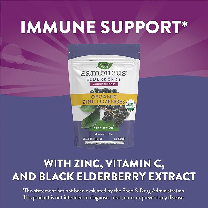 Nature’s Way Sambucus Zinc Lozenges 24 Lozenges