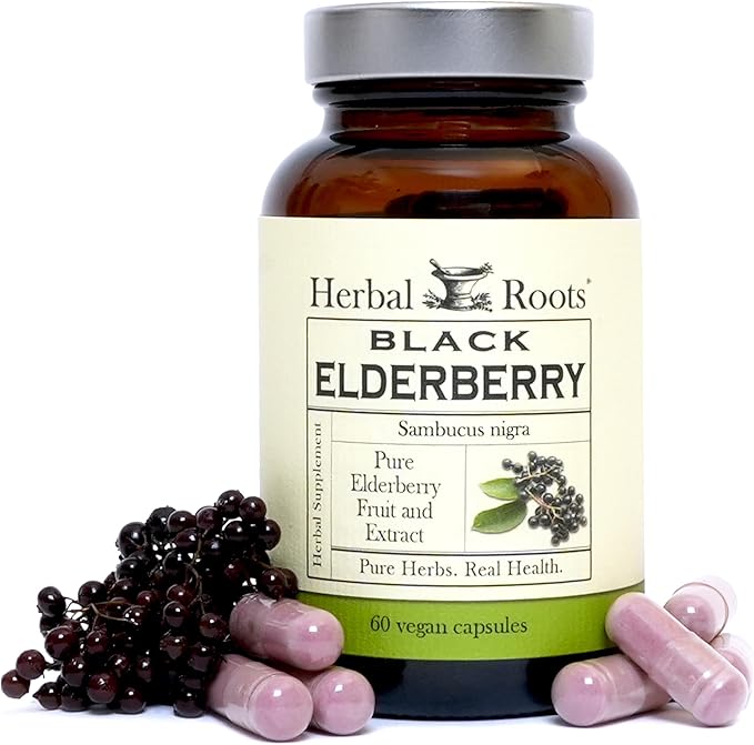 Herbal Roots Black Elderberry Capsules 4,300mg |
