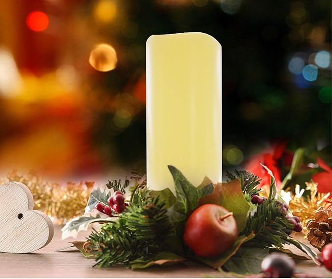 iZAN 2 PCS Outdoor Flameless LED Pillar Candle with Remote & Timer - Long Lasting Waterproof Flickering Battery Operated Electric Candle for Christmas Lantern Party Wedding Decoration 3"x8"