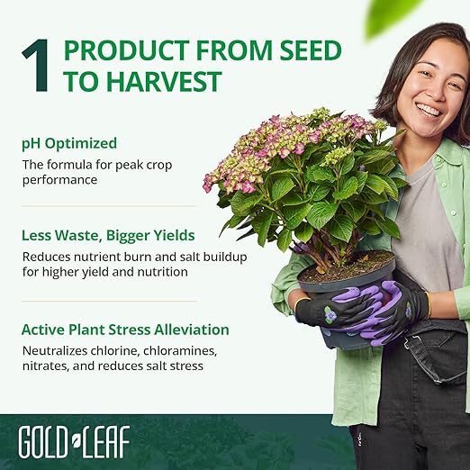 1 Gallon Gold Leaf Liquid Fertilizer Single-Step Plant Fertilizer with Every Essential Nutrient for Healthy Bigger Buds and Blooms, Optimized pH for Soil, Hydroponics, and Coco Growers