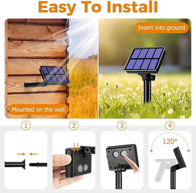 4 Pack Solar String Lights for Outside - 320LED 132FT Solar Fairy Lights Outdoor Waterproof 8 Modes, Copper Wire Solar Powered Twinkle Lights for Tree Garden Christmas Wedding Party Decor, Blue