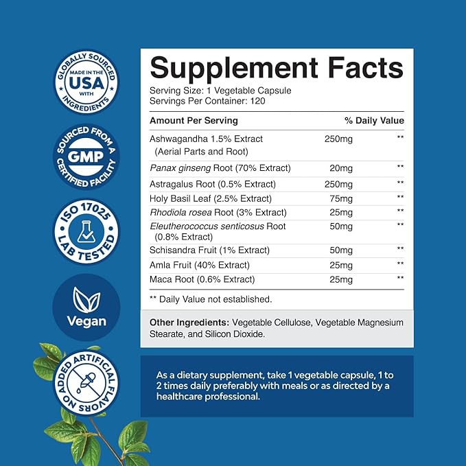 Herbal Adaptogen Mood Support Supplement -120ct