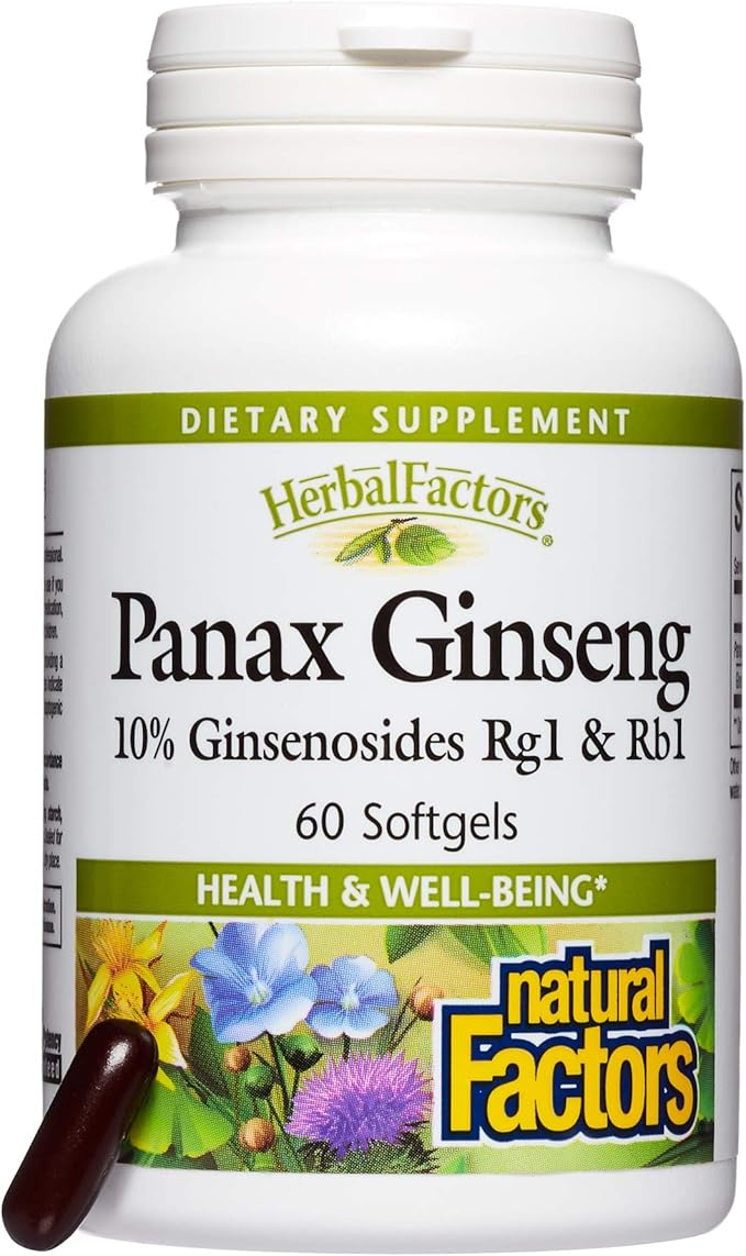 HerbalFactors by Natural Factors, Panax Ginseng, 60 softgels (60 servings)