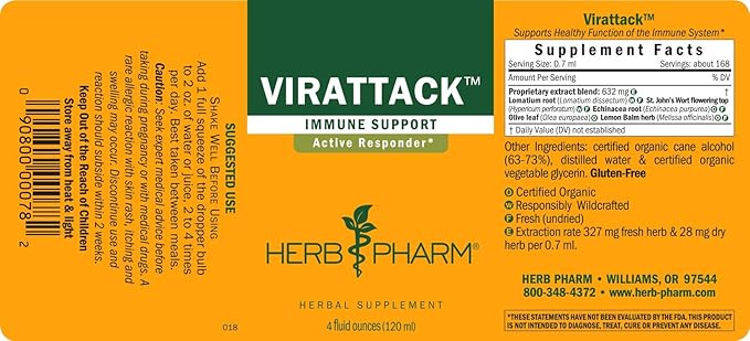 Herb Pharm Virattack Liquid Herbal Formula 4 Ounce