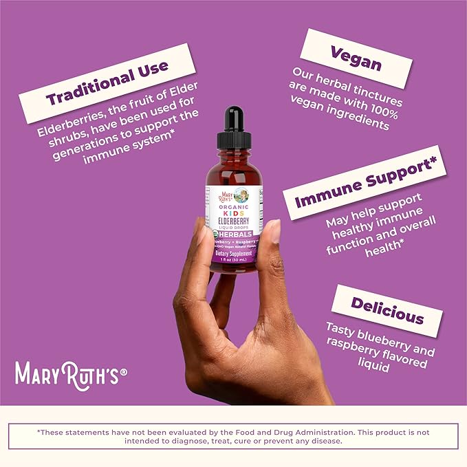 MaryRuth Organics Cocomelon Kids Elderberry Syrup, 4-13 Years, 1 Fl