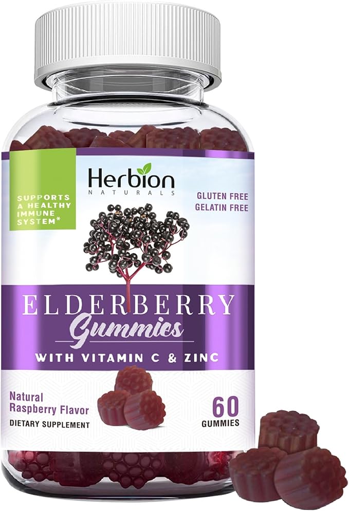 Herbion Naturals Elderberry Gummies with Vitamin 60 Count