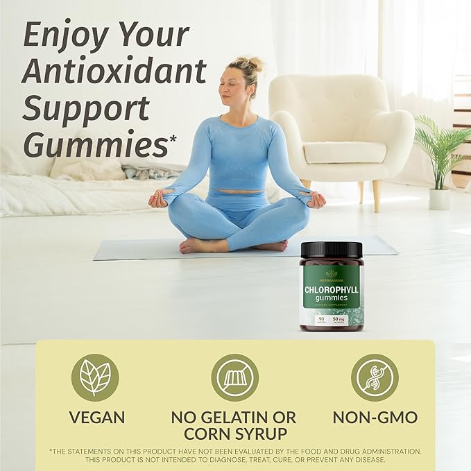 HERBAMAMA Chlorophyll Gummies Supplement from 90 Vegan