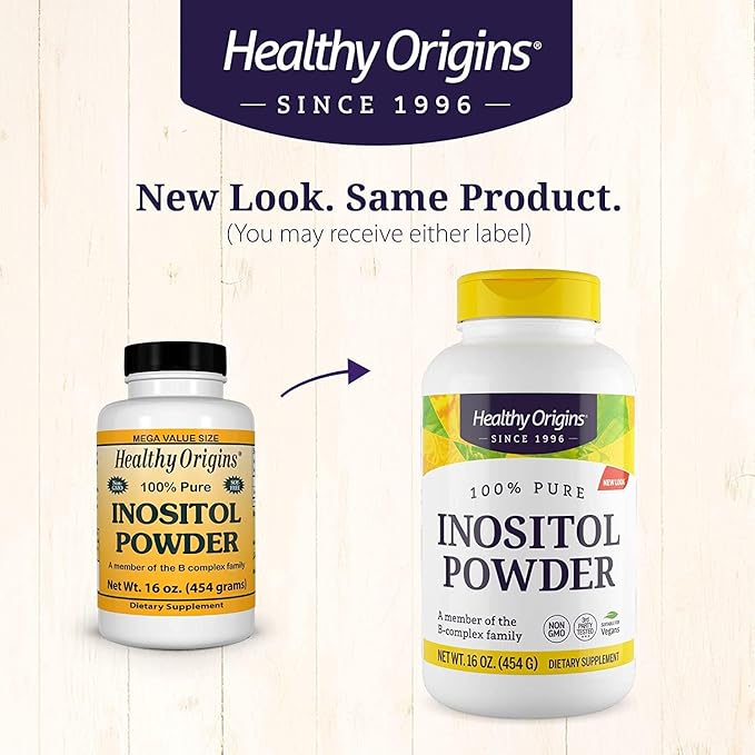 Healthy Origins Inositol Powder, 454 g - for Skin, Hair & Nail Health - Vitamin B8 Powder Supplement - Part of The B Complex Family - Vegan, Non-GMO & Gluten-Free Supplement - 16 Oz