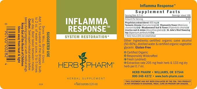 Herb Pharm Inflamma Response Liquid Herbal 4 Ounce
