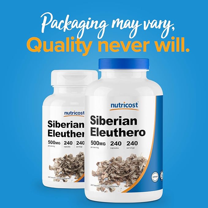Nutricost Siberian Eleuthero 500mg, 240 Capsules (2 Bottles)