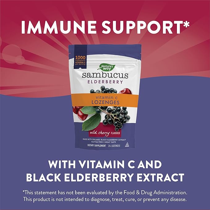 Nature’s Way Sambucus Elderberry Lozenges, 1000 24 Count