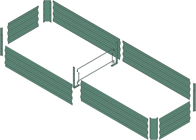 8x2x1ft Metal Raised Garden Bed Kit,Galvanized Garden Bed Box for Vegetables, Flowers, Herbs, and Succulents,120 Gallon Capacity - Green
