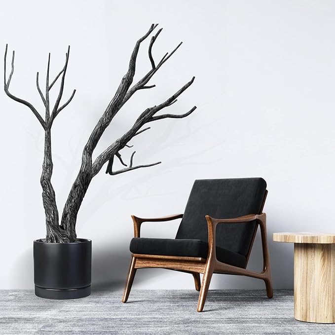 Plant Saucer Pot Tray Planter Saucers 4 5 6 7 8 9 10 11 12 Inch Black 4 Pack for Indoors Outdoor, Durable Sturdy Ceramic Flower Drainage Tray for Glazed Pots Base (4.7 Inch-Black)