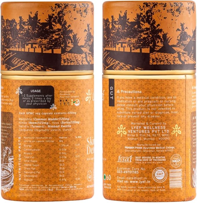 Skin Detox Herbal Supplement 100% Vegan 60 Capsules
