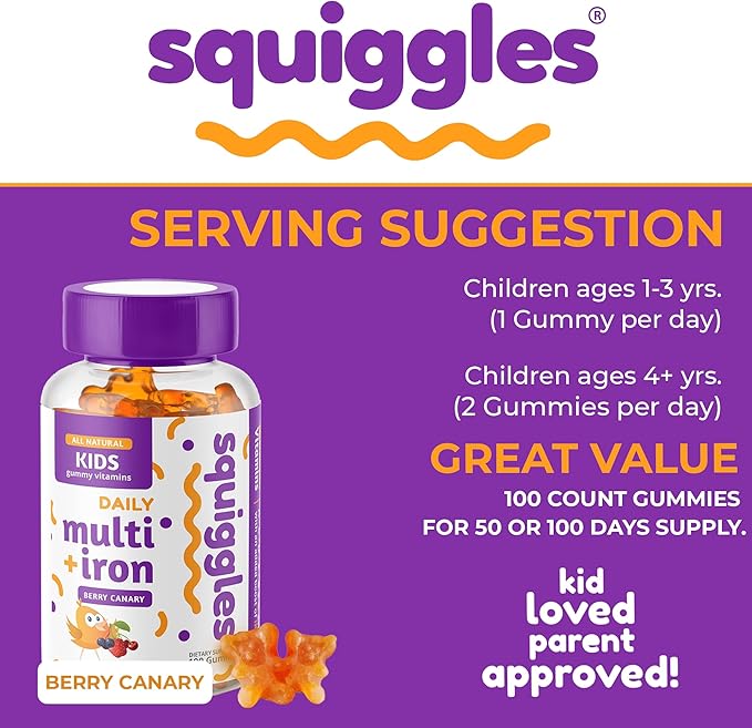 Kids Multivitamin + Iron Gummies 100ct.