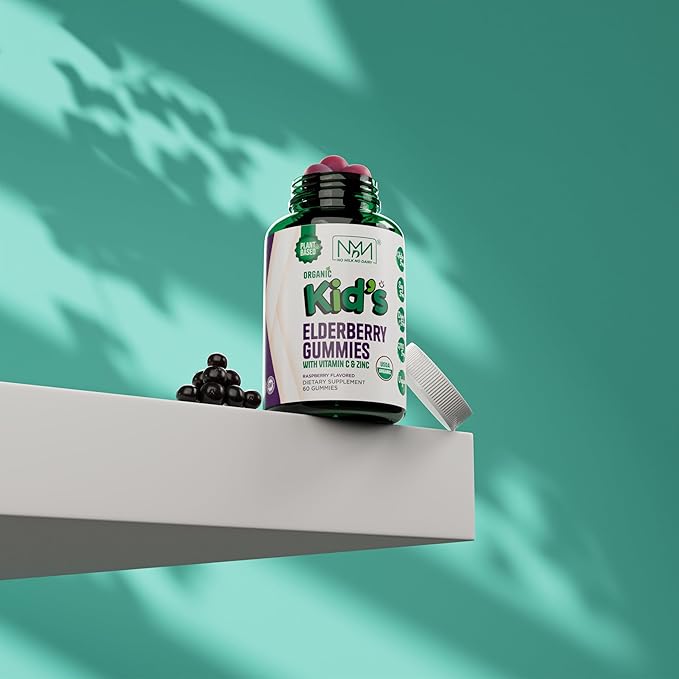 Organic Kids Elderberry Gummies with Zinc 60 Vegan