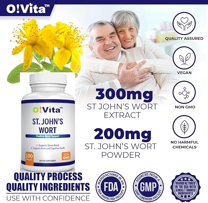 St. John's Wort 500mg (Tablets), Herbal 100 Days